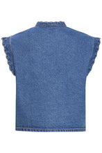 Load image into Gallery viewer, ICHI - Weste Palou in  Washed Dark Blue
