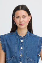 Load image into Gallery viewer, ICHI - Weste Palou in  Washed Dark Blue

