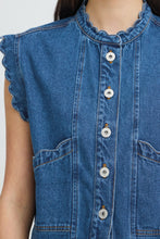 Load image into Gallery viewer, ICHI - Weste Palou in  Washed Dark Blue
