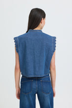 Load image into Gallery viewer, ICHI - Weste Palou in  Washed Dark Blue
