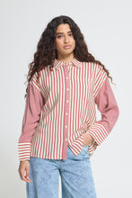Load image into Gallery viewer, ICHI - Bluse Louri in  Rhododendron/White Stripe
