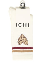 Load image into Gallery viewer, ICHI - Socke Gyda in Oatmeal melange mit Leo Herz

