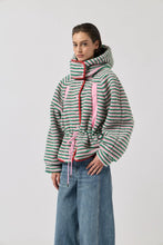 Load image into Gallery viewer, WIYA - Streifen Fleece Jacke mit abnehmbarer Kapuze
