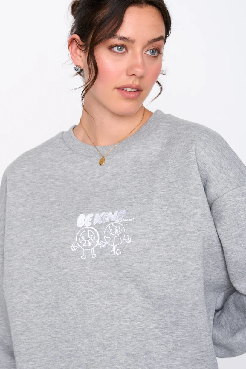 24colors -Sweatshirt be kind graumeliert