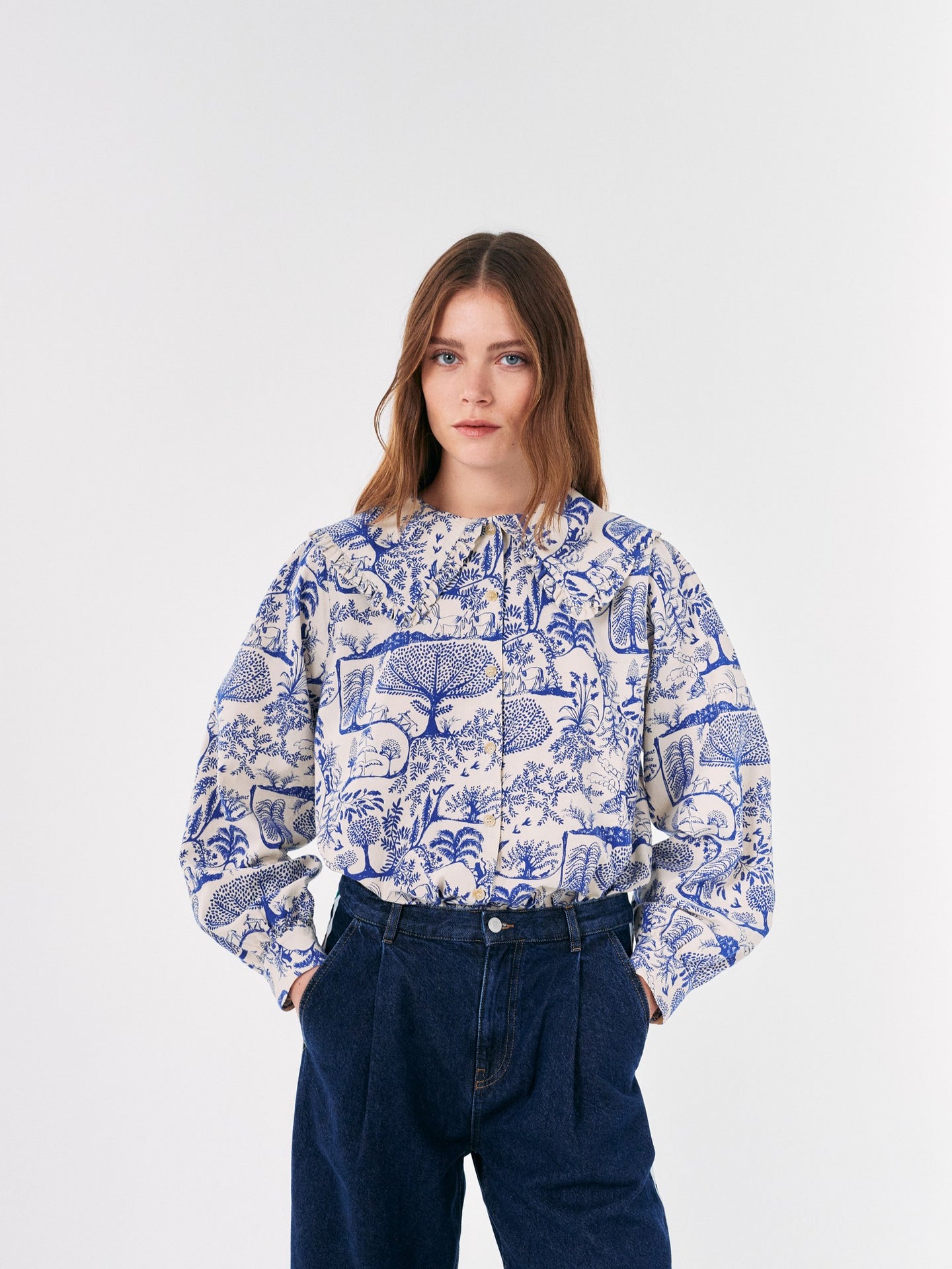 BOBO CHose - Bluse Wonderland printed big collar