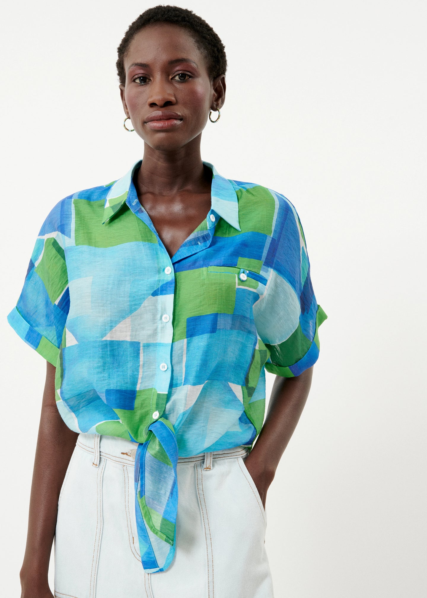 FRNCH Paris - Blouse Candy Geo Blue