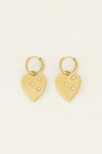 Load image into Gallery viewer, MY Jewellery - Earrings with heart pendant &amp; rhinestones
