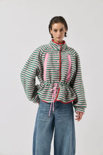 Lade das Bild in den Galerie-Viewer, WIYA - Streifen Fleece Jacke mit abnehmbarer Kapuze
