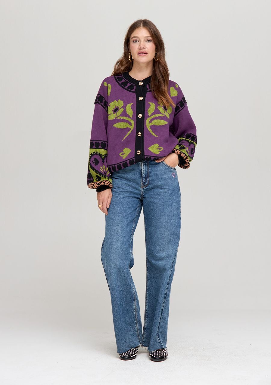 Harper & Yve - Cardigan Jacke Jazz Violett Green Tea