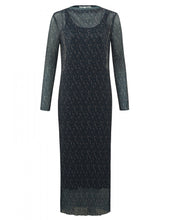Load image into Gallery viewer, YAYA - Long-sleeved mesh dress Blueberry Blue Print 
