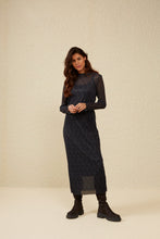 Load image into Gallery viewer, YAYA - Long-sleeved mesh dress Blueberry Blue Print 
