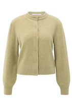 Lade das Bild in den Galerie-Viewer, YAYA -Cardigan mit abnehmbaren Kragen Pale olive green
