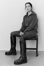 Lade das Bild in den Galerie-Viewer, YAYA - Strickkleid mit Reißverschluss Anthracite Melange
