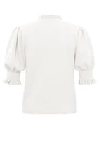 Load image into Gallery viewer, YAYA - Short Sleeve Sweater with Puff Sleeves Off White 
