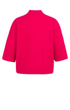 Lade das Bild in den Galerie-Viewer, YAYA - Pullover mit 3/4-Ärmeln und Stehkragen in Rose Red Melang
