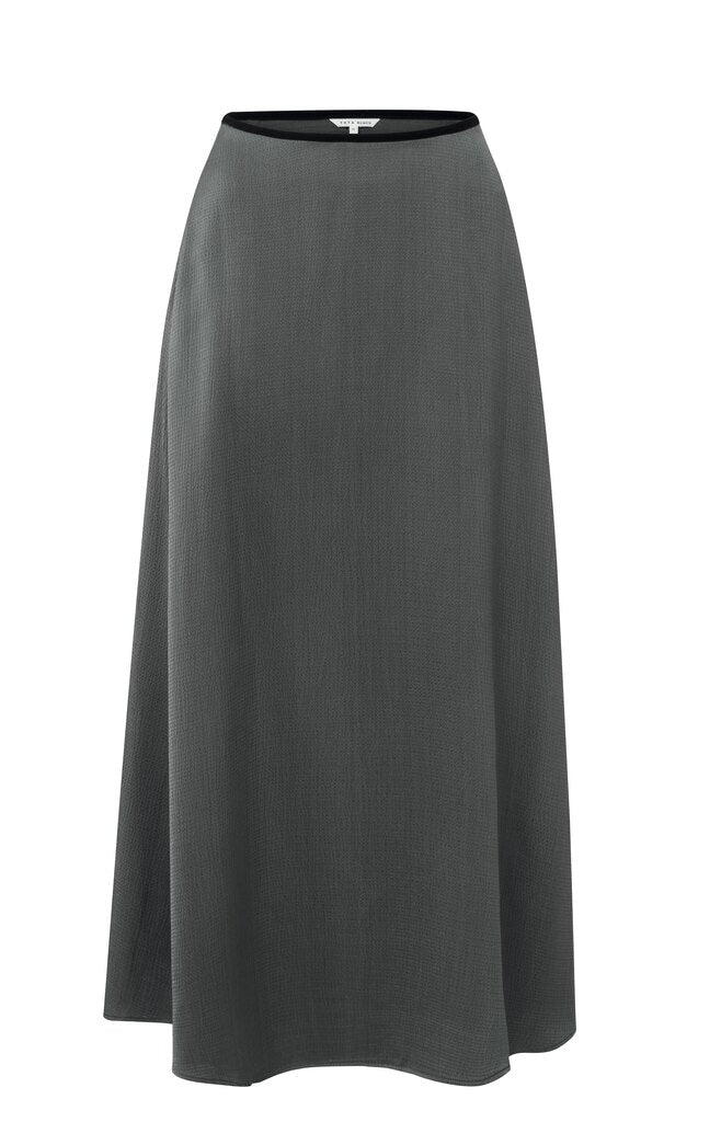 YAYA - flowing midi skirt with buttons Magnet Grey