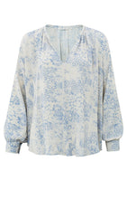 Load image into Gallery viewer, YAYA - light blouse with V-neck Winde Chime Beige design 

