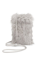 Lade das Bild in den Galerie-Viewer, YAYA - flausige Telefon Tasche mit Schnur light grey
