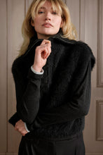 Load image into Gallery viewer, YAYA - flauschiger ärmeloser Pullover mit Stehkragen Anthracite
