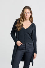 Load image into Gallery viewer, YAYA - langer Cardigan mit angesetzter Weste Anthracite Melange
