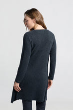 Load image into Gallery viewer, YAYA - langer Cardigan mit angesetzter Weste Anthracite Melange
