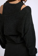 Load image into Gallery viewer, YAYA - Pullover mit V-Ausschnitt und passenden Oberteil Anthracite Melange
