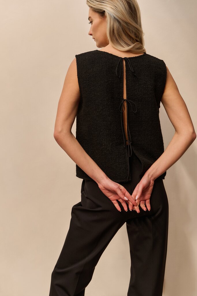 YAYA - Ärmelloses Top mit Schleifendetails auf der Rückseite in Black