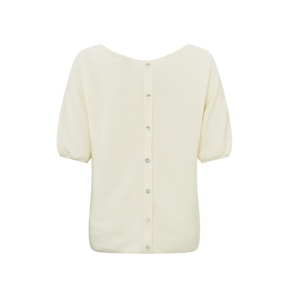 YAYA - Sweater with button details Ivory White