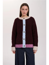 Lade das Bild in den Galerie-Viewer, 24 colors - Cardigan mit Kontrastdetails in bordeaux
