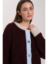 Lade das Bild in den Galerie-Viewer, 24 colors - Cardigan mit Kontrastdetails in bordeaux
