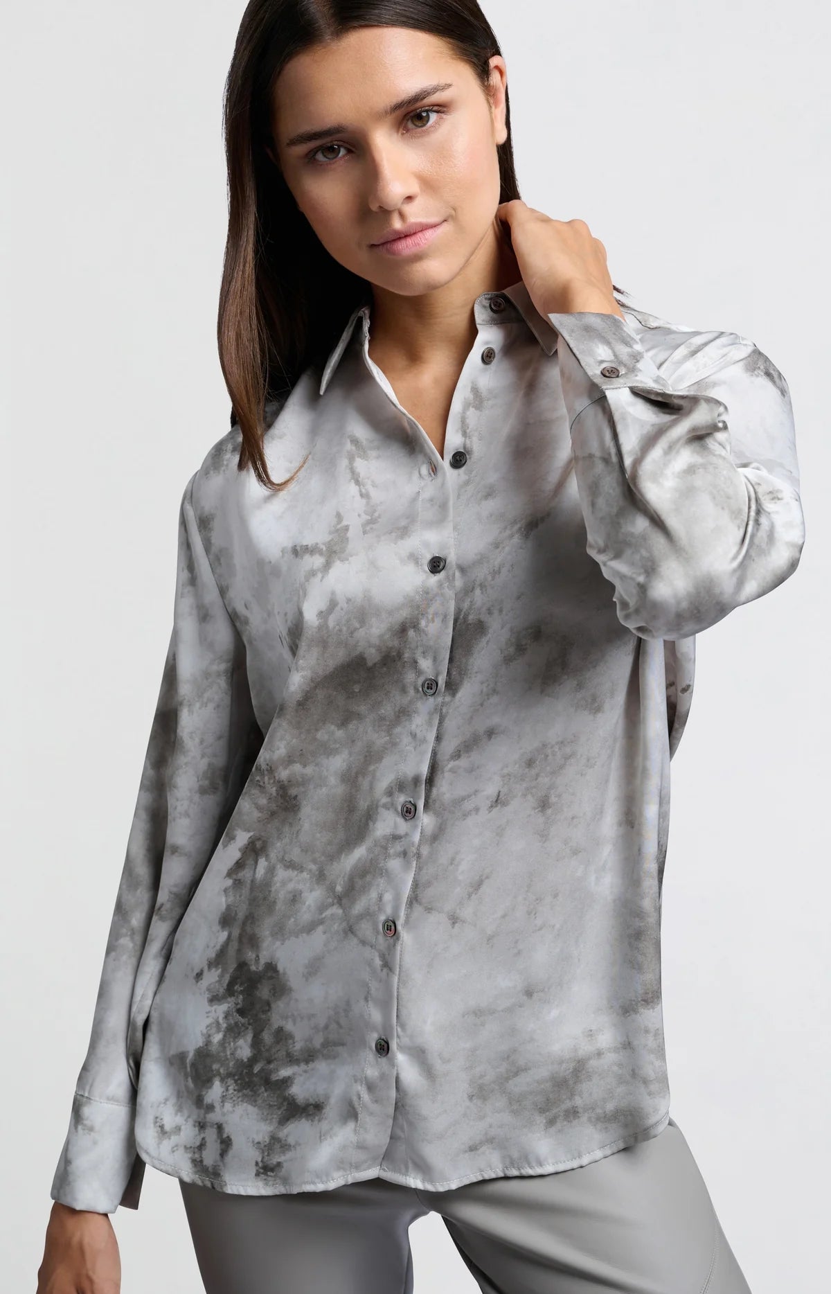 YAYA - Bluse mit abstracten Print formal grey dessin