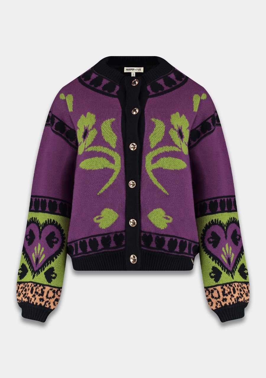 Harper & Yve - Cardigan Jacke Jazz Violett Green Tea