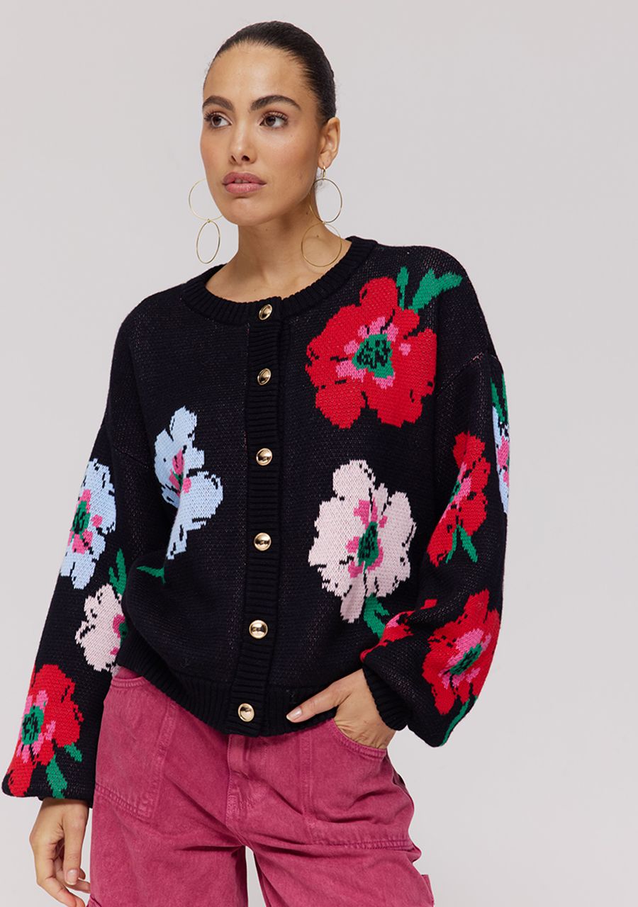 Harper & Yve - dicke Cardigan Jazz Multi Flower