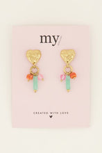 Load image into Gallery viewer, MY Jewellery - Sunchasers heart earrings with colorful pendants 
