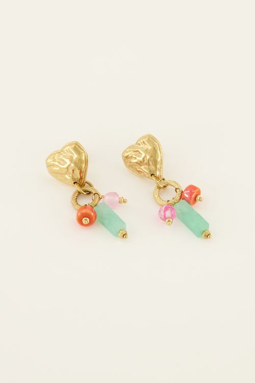 MY Jewellery - Sunchasers heart earrings with colorful pendants 