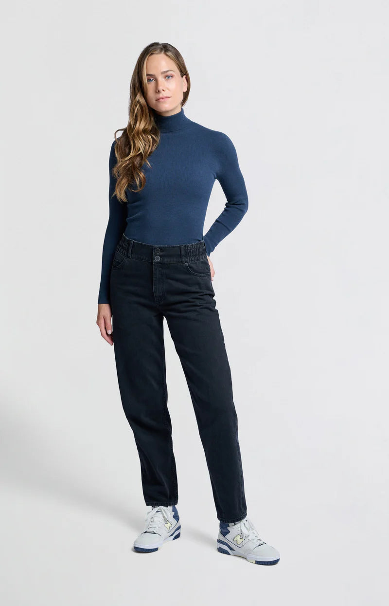 YAYA - Jeans mit hohem elastischem Bund Black Denim