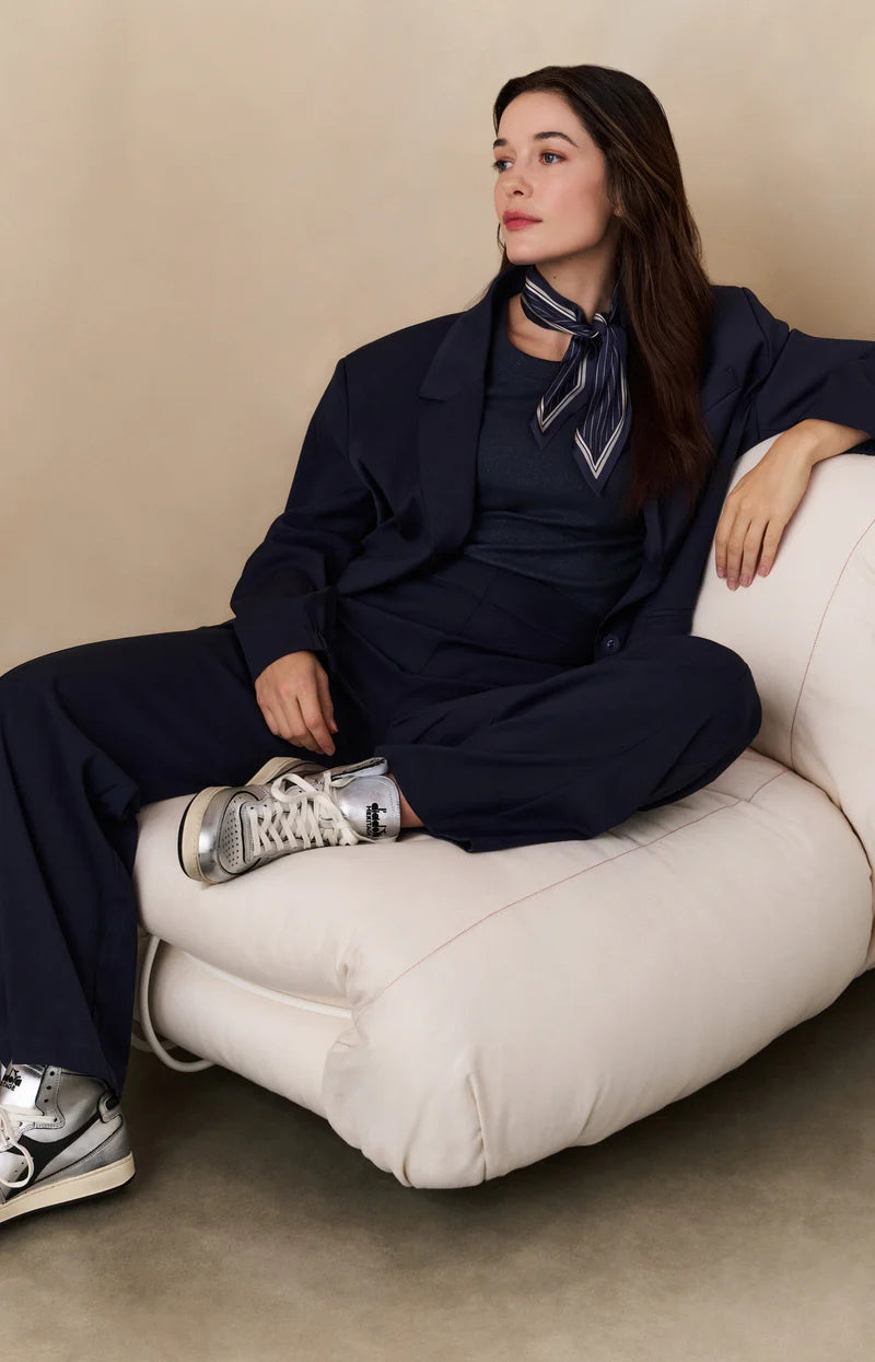 YAYA - Blazer mit lockerer Passform und Bomberjackendetails Inkwell Blue