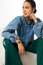 Load image into Gallery viewer, MY Jewellery - Blaues Denim-Oberteil mit Ballonärmeln
