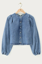 Load image into Gallery viewer, MY Jewellery - Blaues Denim-Oberteil mit Ballonärmeln
