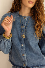 Load image into Gallery viewer, MY Jewellery - Blaues Denim-Oberteil mit Ballonärmeln
