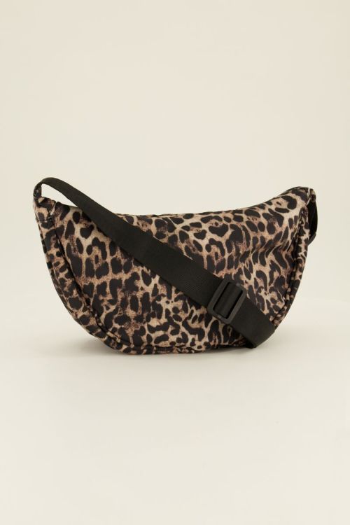 MY Jewelry Brown crossbody bag with leopard print