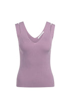 Lade das Bild in den Galerie-Viewer, YAYA - geripptes Top in lavender mist purple
