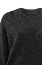 Load image into Gallery viewer, YAYA - Pullover mit V-Ausschnitt und passenden Oberteil Anthracite Melange
