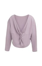 Lade das Bild in den Galerie-Viewer, YAYA -Pullover mit V-Ausschnitt und Knoten auf der Rückseite in Iris Purzle
