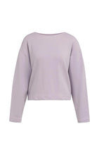 Lade das Bild in den Galerie-Viewer, YAYA -Pullover mit V-Ausschnitt und Knoten auf der Rückseite in Iris Purzle
