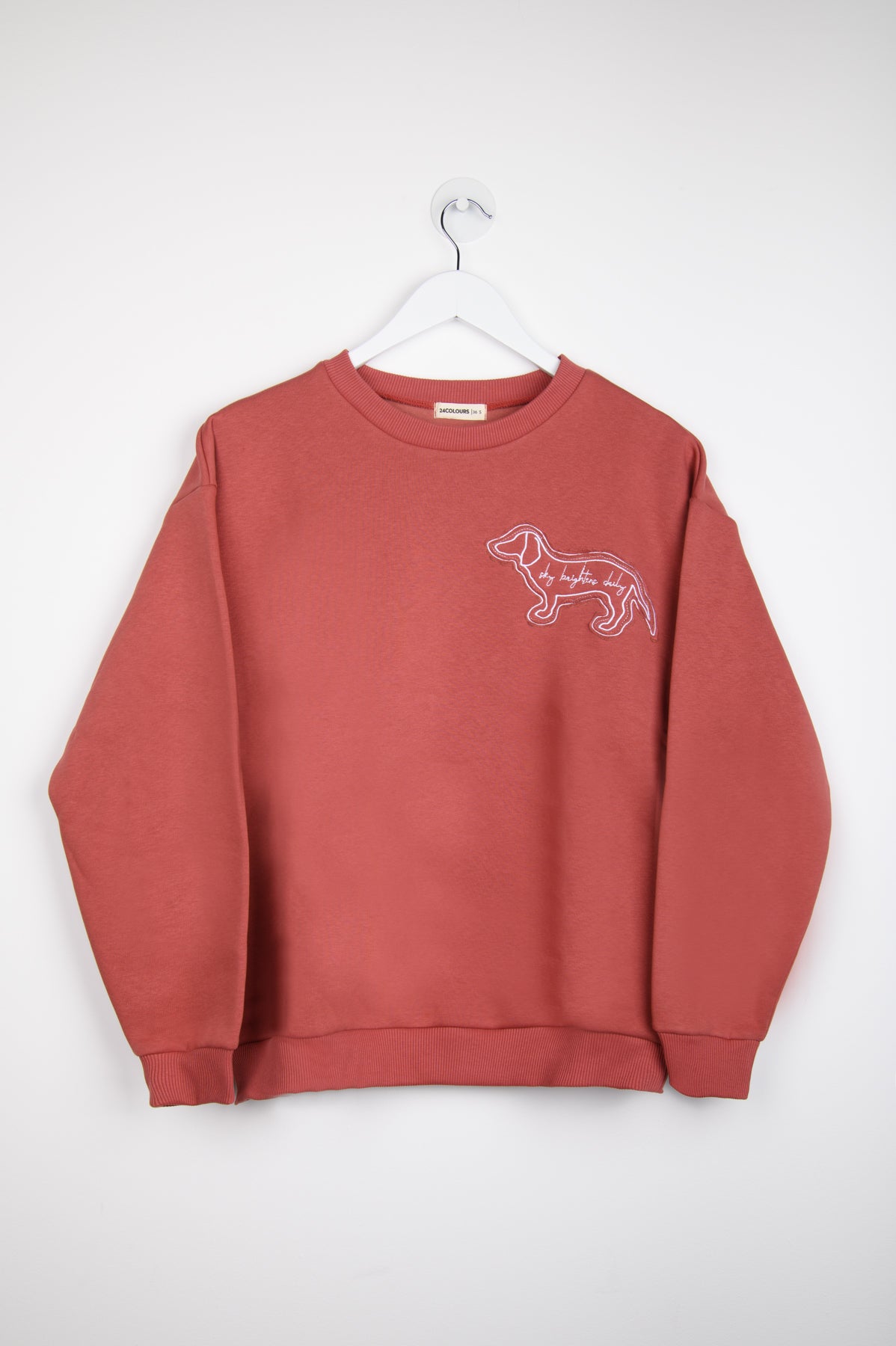 24colors - Sweater mit Dackel Stickerei