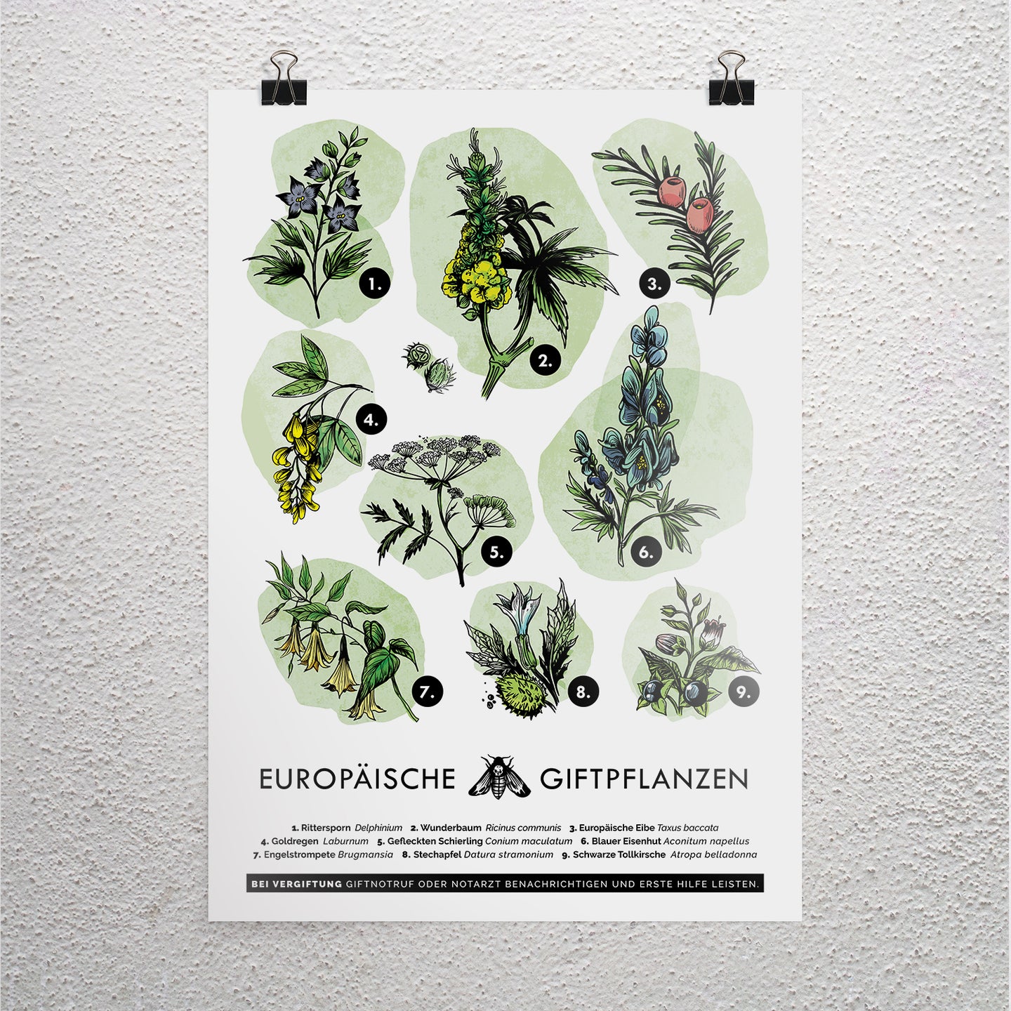 Poster A3 Europäische Giftpflanzen