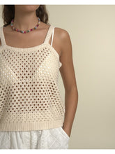 Load image into Gallery viewer, FRNCH Paris - Crochet top Sandy blanc
