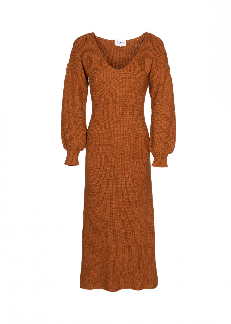 Frnch - Solange knitted dress brown